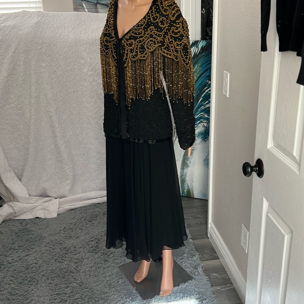 AJ Valenci vintage black silk dress.